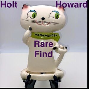 I am a 1950’s Holt Howard Ceramic Cozy Kitty Meno & Pen Holder